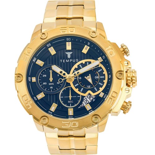 Relógio Masculino Tempus Zw30358a Gold Black