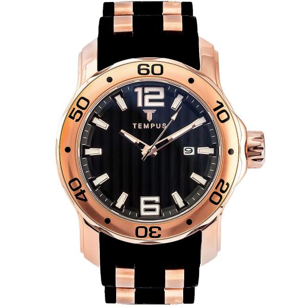 Relógio Masculino Tempus ZW30367P Classic Steel Rose Black