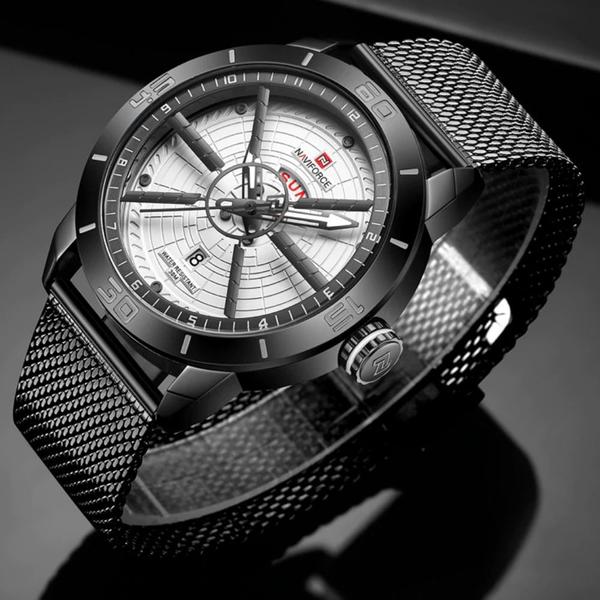 Relógio Masculino Top Esportivo Militar Black White - Naviforce