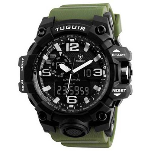 Relógio Masculino Tuguir 1155 Preto e Verde