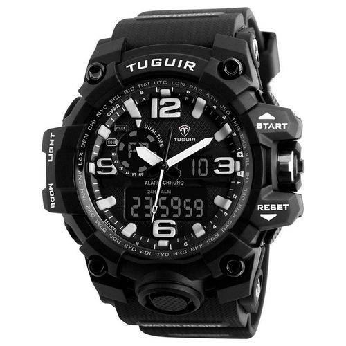 Relógio Masculino Tuguir Anadigi Tg1155 Preto e Branco