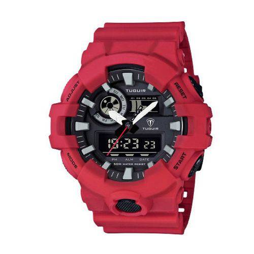 Relógio Masculino Tuguir Anadigi Tg6019 Vermelho