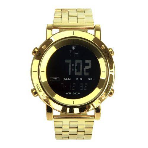 Relógio Masculino Tuguir Metal Digital Tg6017 Dourado e Preto