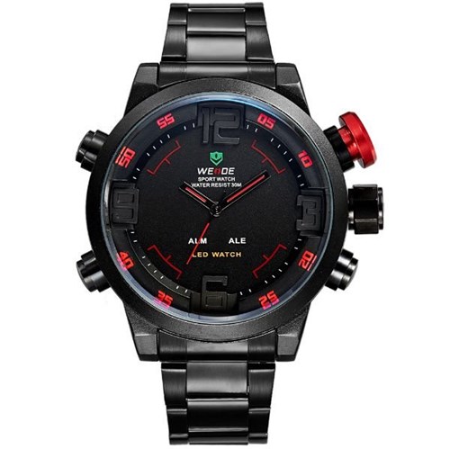 Relógio Masculino Weide AnaDigi Casual WH-2309B Vermelho