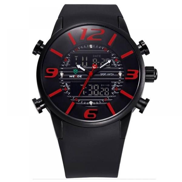 Relógio Masculino Weide AnaDigi Esporte WH-3402 - Preto e Vermelho