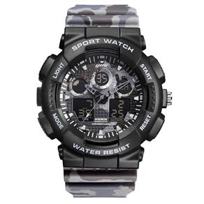 Relógio Masculino Weide AnaDigi WA3J8003 - Preto e Cinza Camuflado