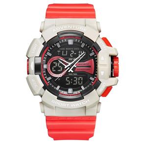 Relógio Masculino Weide AnaDigi WA3J8002 - Vermelho e Branco Gelo