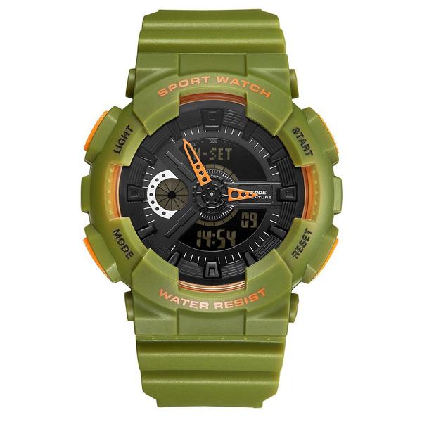 Relógio Masculino Weide AnaDigi WA3J8004 Verde e Laranja