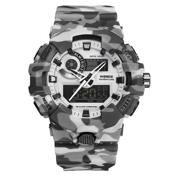 Relógio Masculino Weide AnaDigi WA3J8007 - Cinza Camuflado