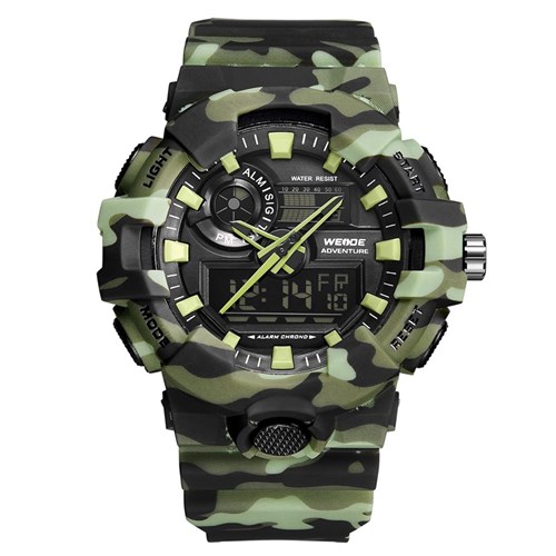 Relógio Masculino Weide AnaDigi WA3J8007 - Verde Camuflado