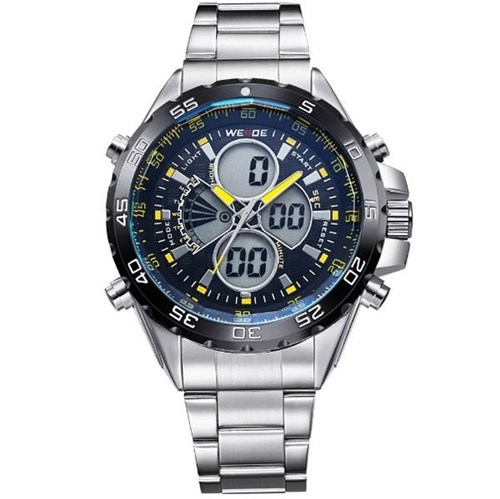 Relógio Masculino Weide Anadigi WH-1103 Amarelo