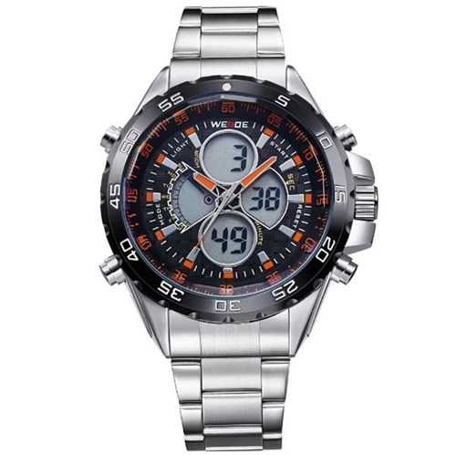 Relógio Masculino Weide Anadigi WH-1103 Laranja