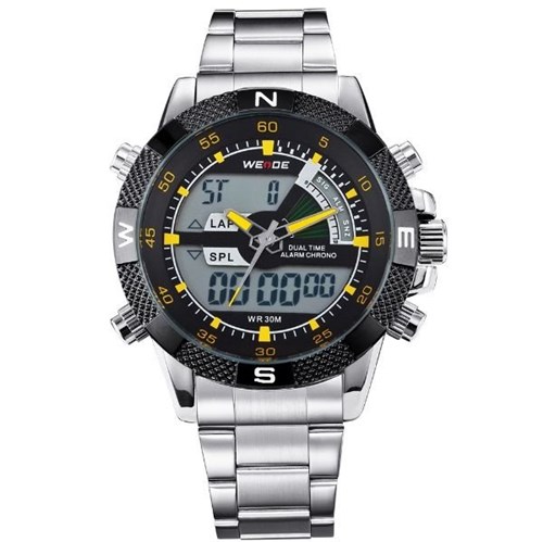 Relógio Masculino Weide Anadigi WH-1104 Amarelo