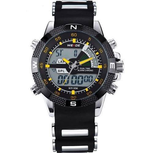 Relógio Masculino Weide Anadigi Wh-1104 Pr-Am