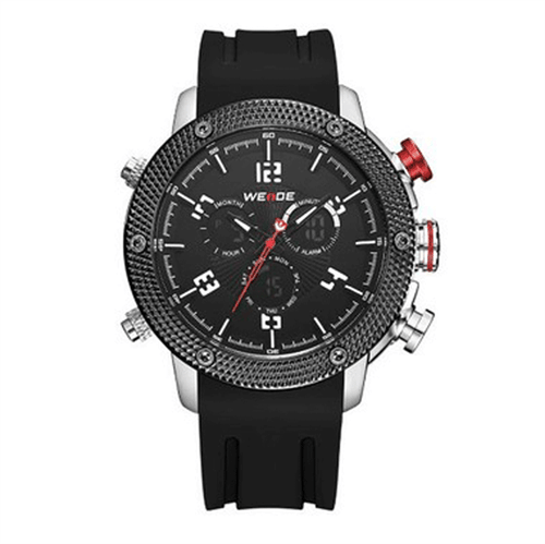 Relógio Masculino Weide Anadigi WH-5206 Preto e Vermelho