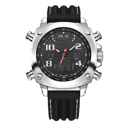 Relógio Masculino Weide Anadigi WH-5208 Preto e Prata