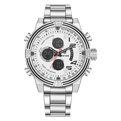 Relógio Masculino Weide Anadigi WH-5209 Branco