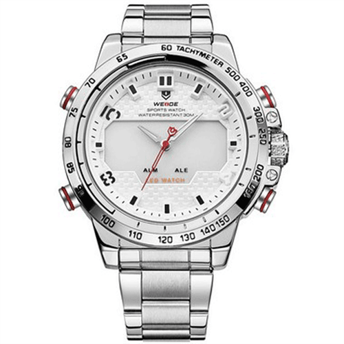 Relógio Masculino Weide Anadigi WH-6102 Branco