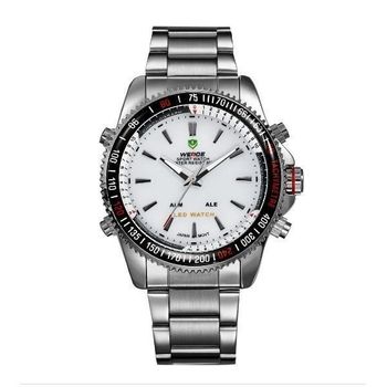 Relógio Masculino Weide Anadigi WH-903 Prata - Branco