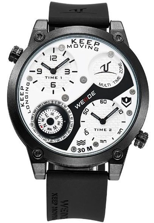 Relógio Masculino Weide Analógico UV-1505 Preto e Branco