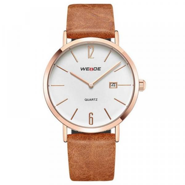 Relógio Masculino Weide Analógico WD007 - Marrom, Cobre e Branco