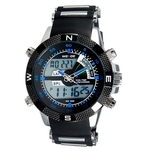 Relogio Masculino Weide WH-1104 - Prata e Azul - Original - Garantia de 01 Ano