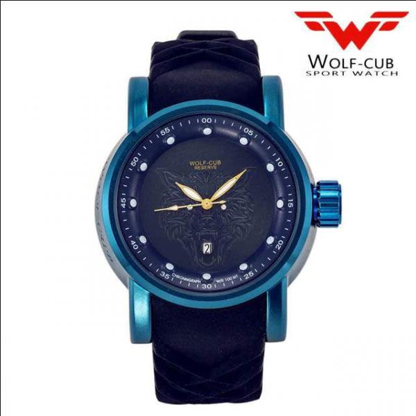 Relogio Masculino Wolf Cub Yakuza Azul - Atlantis