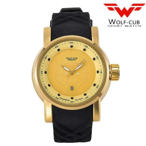 Relogio Masculino Wolf Cub Yakuza Dourado