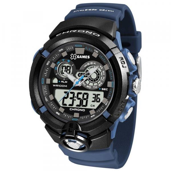 Relógio Masculino X-Games Anadigi XMPPA241 BXDX Preto/Azul