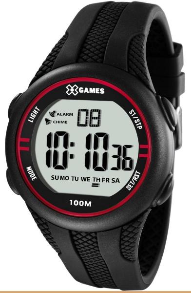 Relógio Masculino X-Games XMPPD417-BXPX 44 Mm Silicone Preto