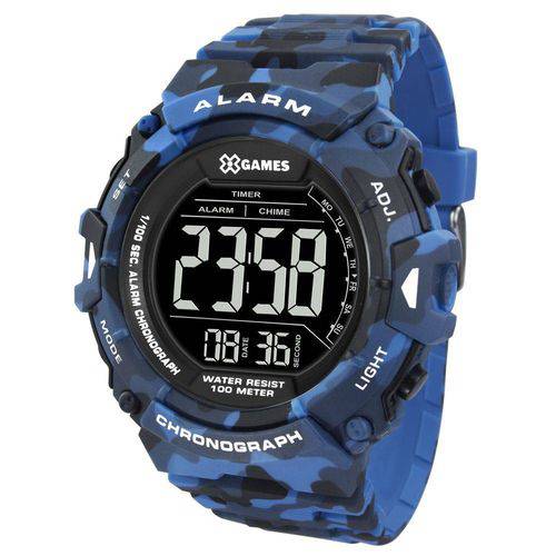 Relógio Masculino X-games Xmppd489 Pxdp Digital Azul Camuflado