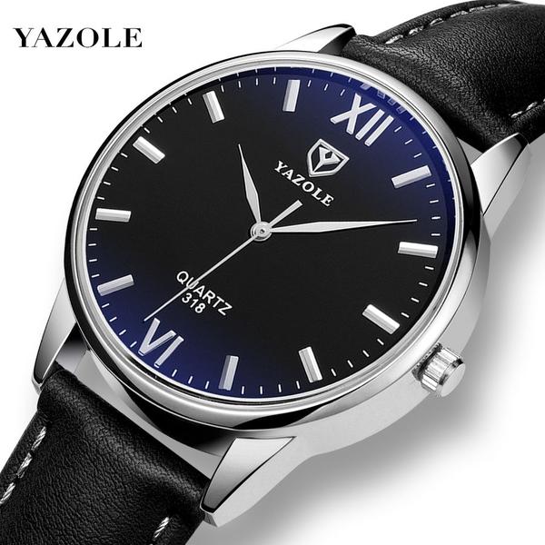 Relógio Masculino Yazole 318 Preto Azulado