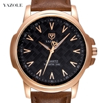 Relógio Masculino Yazole 346 Pulseira em Couro Marrom