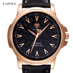 Relógio Masculino Yazole 346 Pulseira em Couro Preta