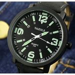 Relógio Masculino Yazole Sport Pulseira Couro Preto