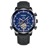 Relógio Masculinode Couro Tourbillon J019 KINYUED - 60