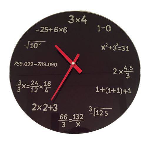 Relógio Matemática Preto