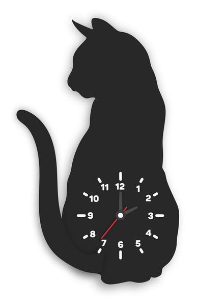 Relógio MDF PET - Black Cat - Mania de Mdf