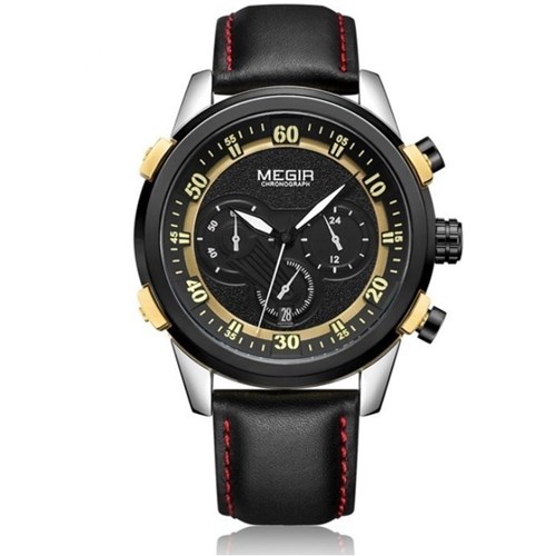 Relógio Megir Black (Prata)