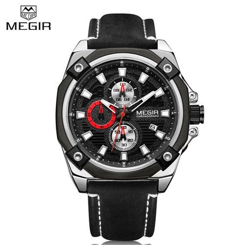 Relógio Megir - Ml2054G (Preto e Vermelho)