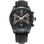 Relógio Megir Titânio Chronograph Couro M3016g - Preto