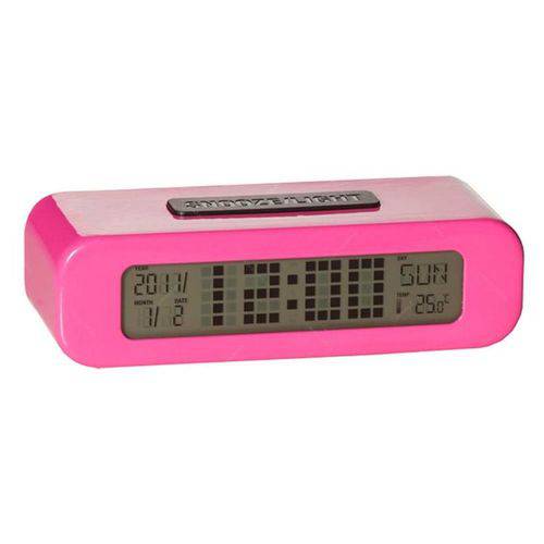 Relogio Mesa Despertador LCD Digital Pink