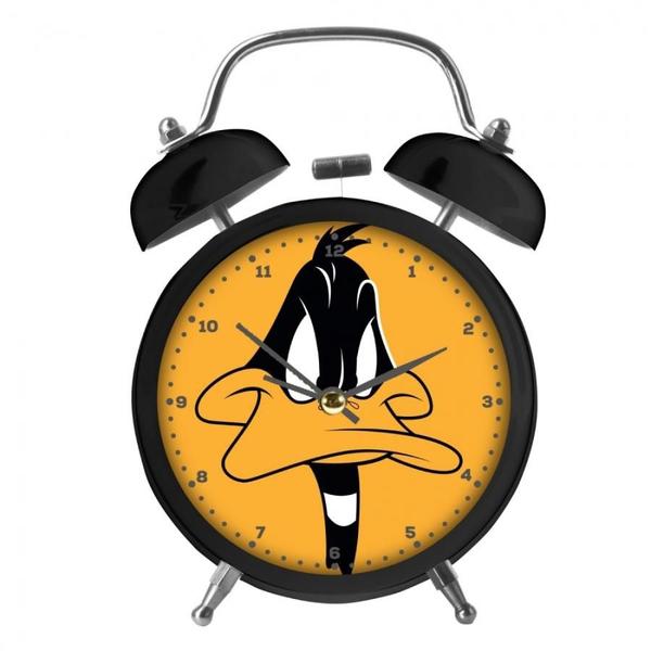 Relogio Mesa Despertador Metal Looney Daffy Duck Big Face - Metropole