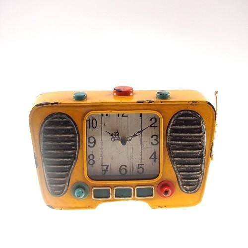 Relógio Mesa Forma Radio Retro Amarelo