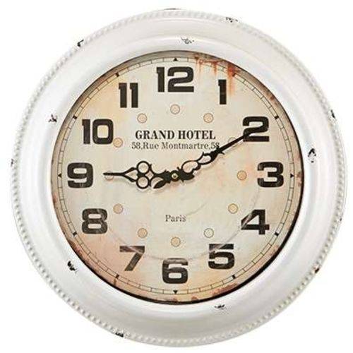 Relógio Metal Branco Montmartre - 42 Cm