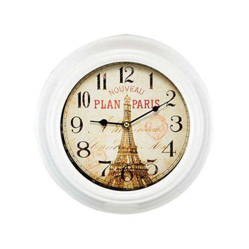 Relógio Metal Branco - Paris 25 Cm