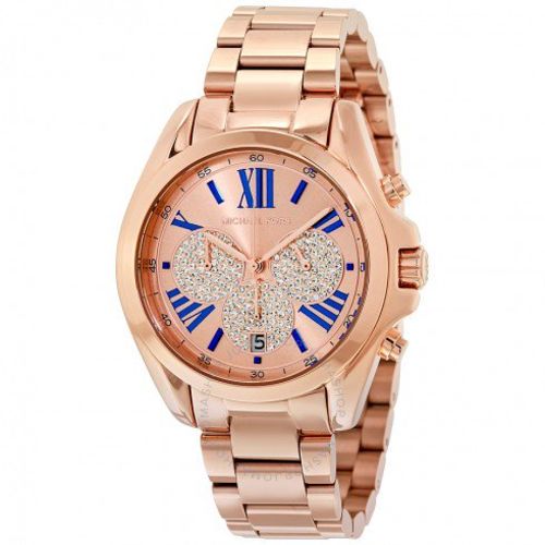 Relógio Michael Kors Bradshaw Rose 43mm Gold-Tone Chronograph Ladies Watch MK6321