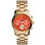 Relógio Michael Kors Cronógrafo Analógico Feminino Mk6162/4ln Dourado/Laranja