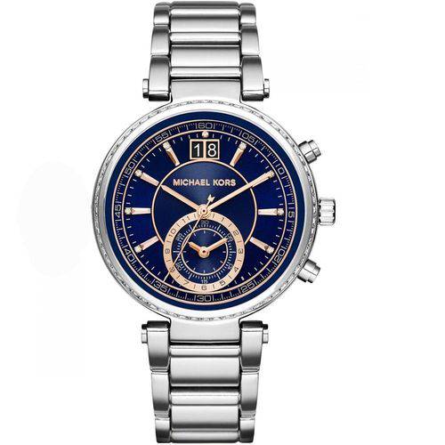 Relógio Michael Kors Cronógrafo Sawyer Blue Analógico Feminino Mk6224/1an