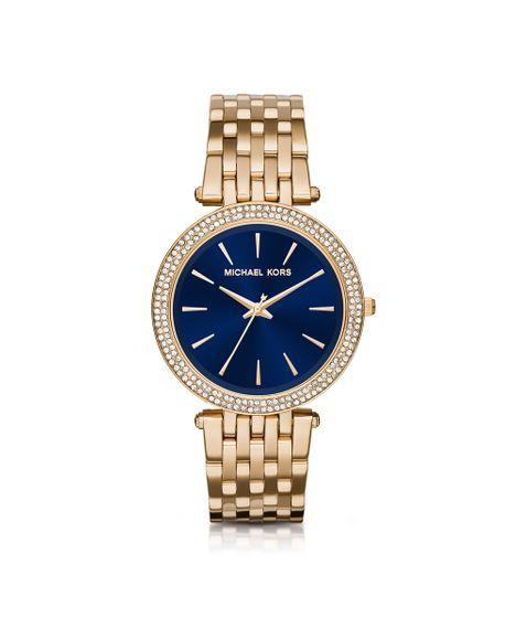 Relógio Michael Kors Darci Mk3406/4an Gold/Azul Slim